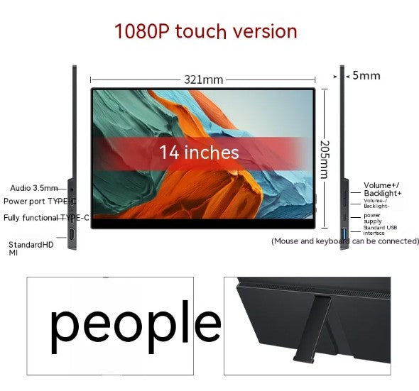 Monitor Portátil Táctil 15.6" Full HD - Pantalla IPS para Laptop, Switch y Mac