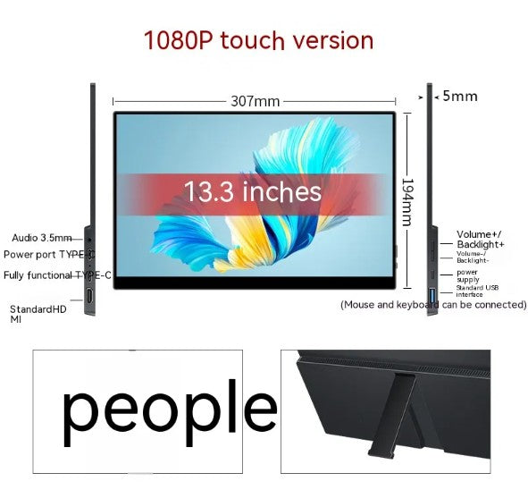 Monitor Portátil Táctil 15.6" Full HD - Pantalla IPS para Laptop, Switch y Mac