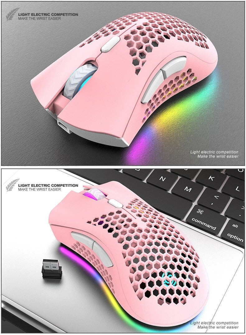 Ratón Inalámbrico Recargable RGB BM600 para PC