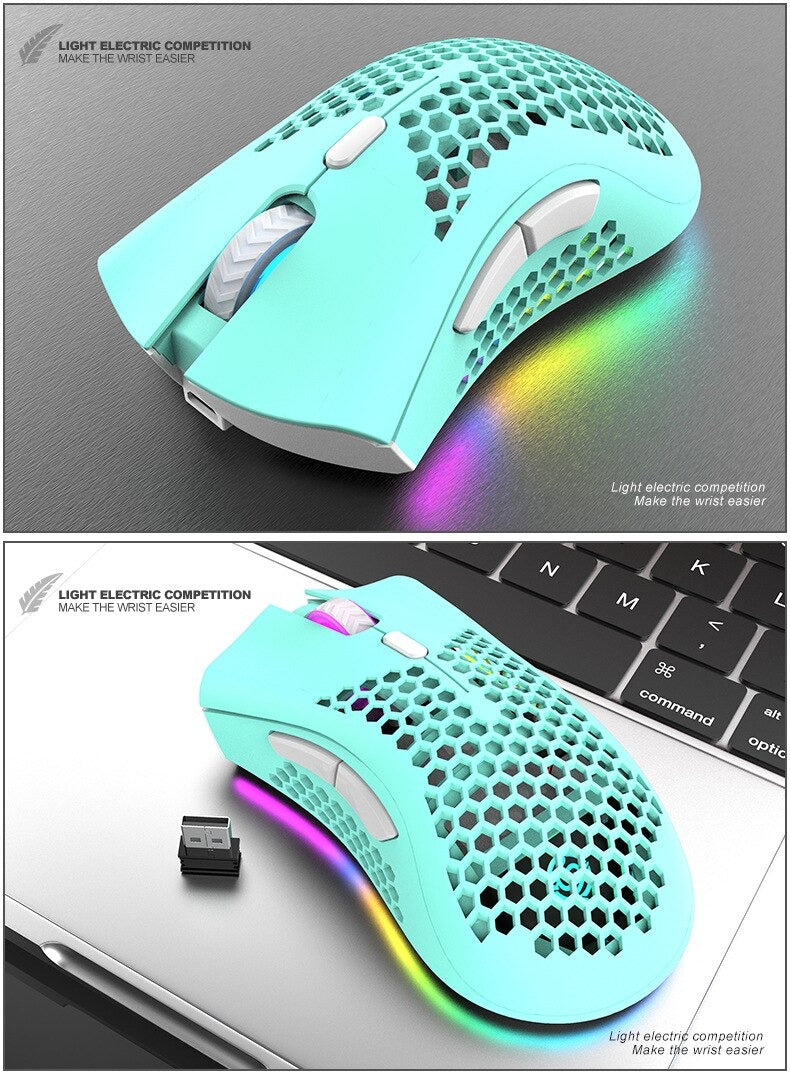 Ratón Inalámbrico Recargable RGB BM600 para PC