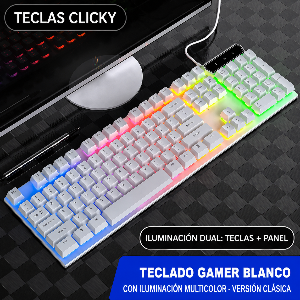 Combo Gamer Teclado Sensación Mecánica + Mouse RGB Alta Precisión PC Laptop