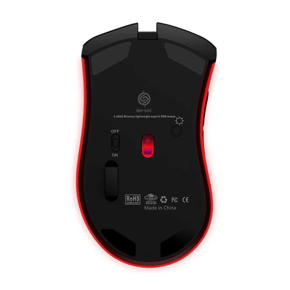 Ratón Inalámbrico Recargable RGB BM600 para PC